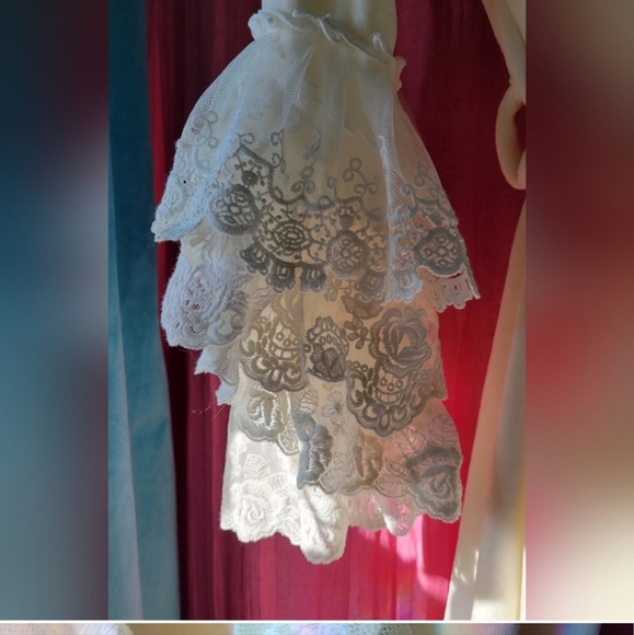 Hopeless Romantic Bridal Train Floor Length White Lace Robe Cardigan Victorian - Picture 2 of 5